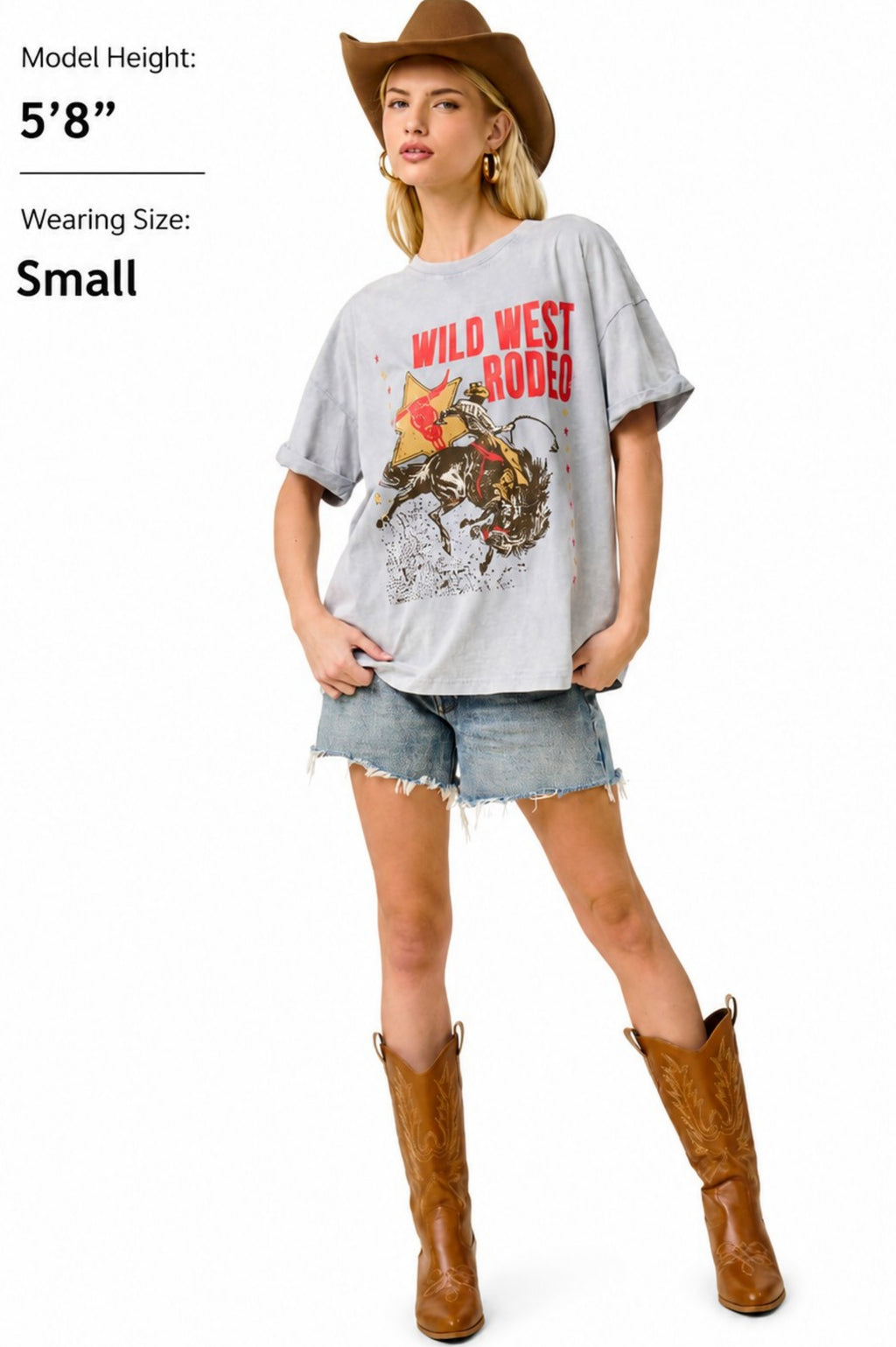 Vintage Wild West Rodeo Graphic Oversized Tee