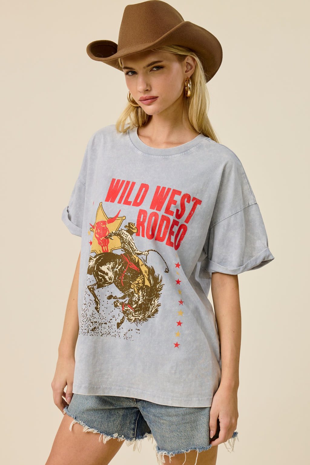 Vintage Wild West Rodeo Graphic Oversized Tee