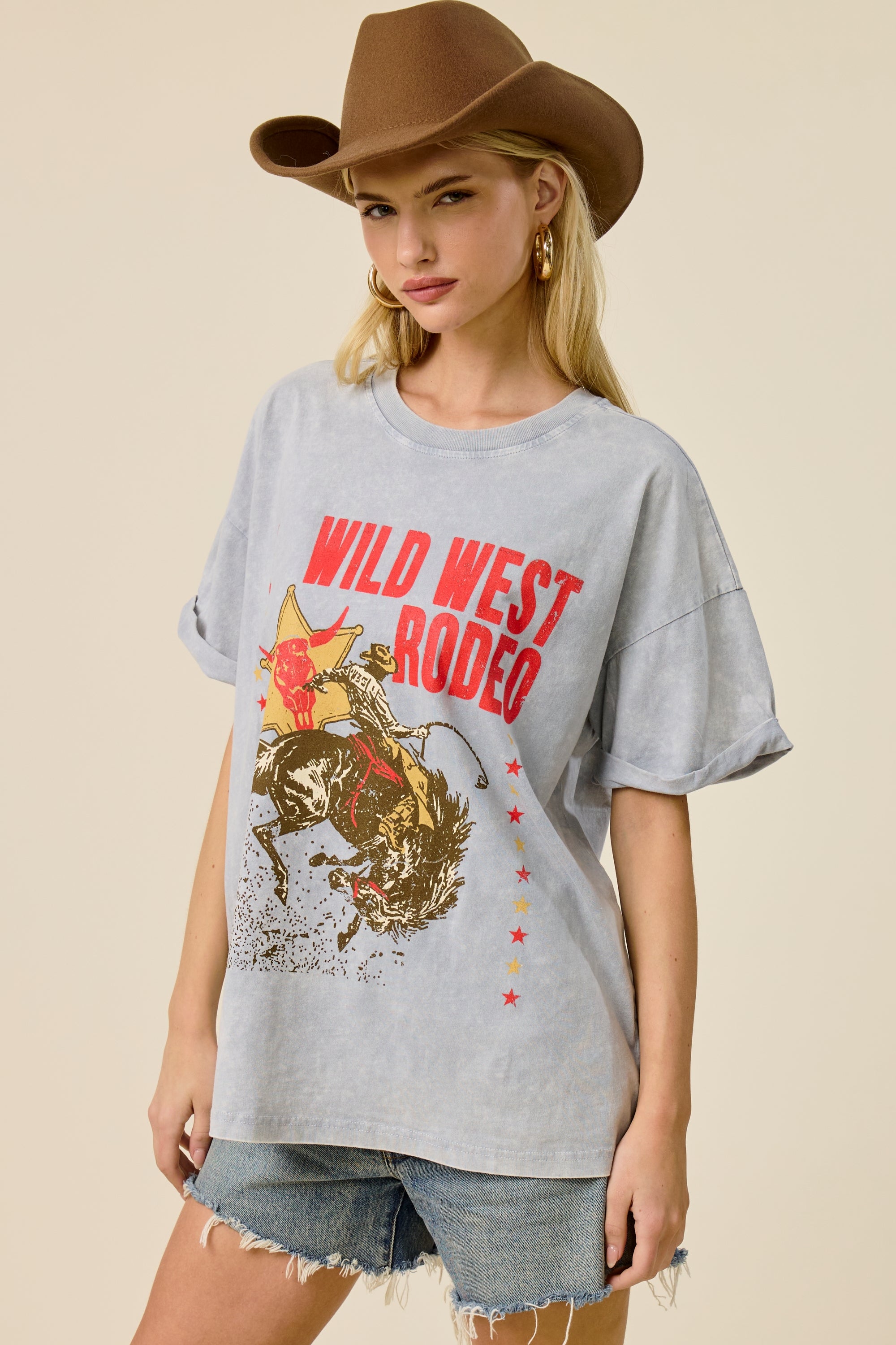 Vintage Wild West Rodeo Graphic Oversized Tee