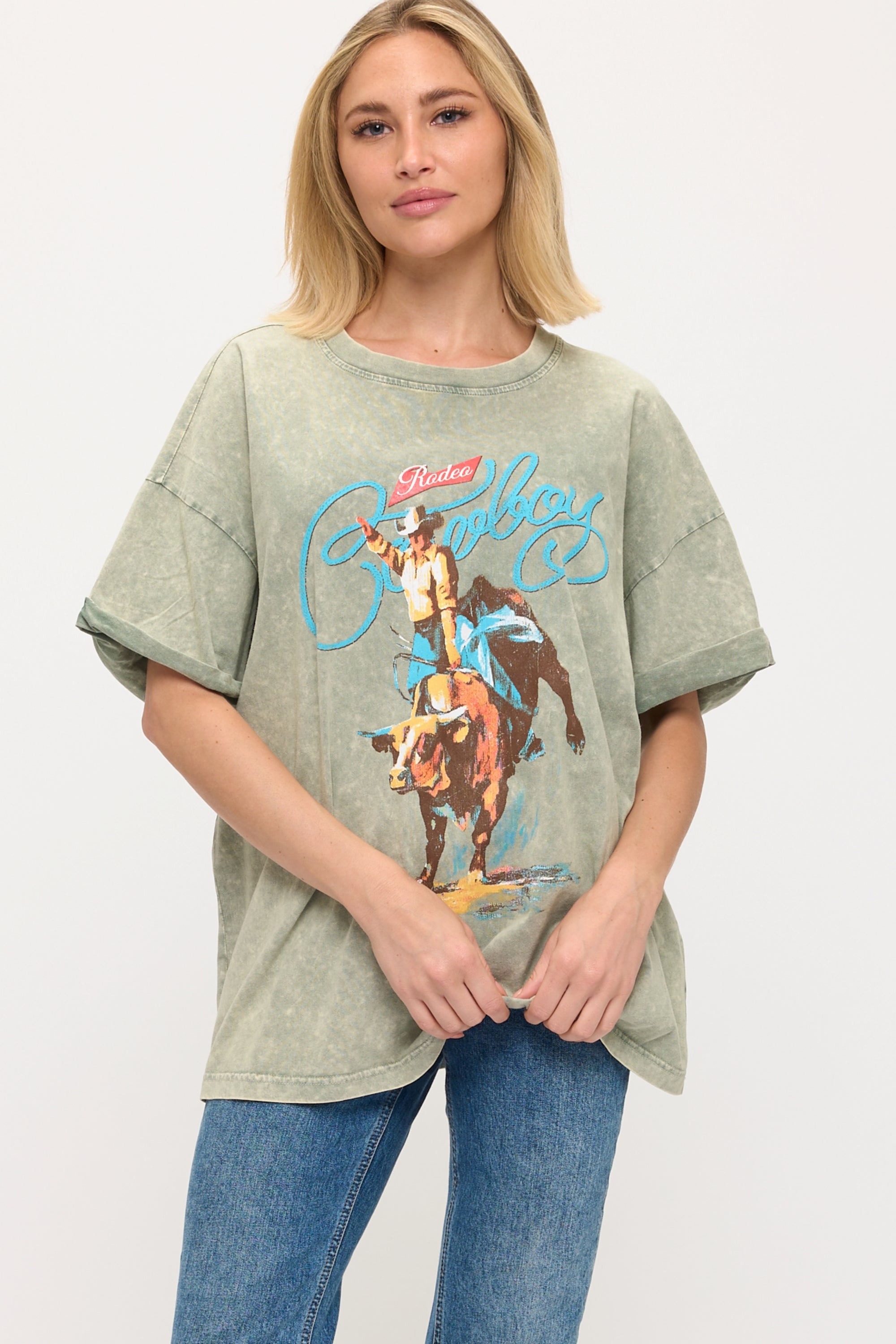 FORYERI Rodeo Cowboy Graphic Tee – Vintage Oversized Relaxed Fit