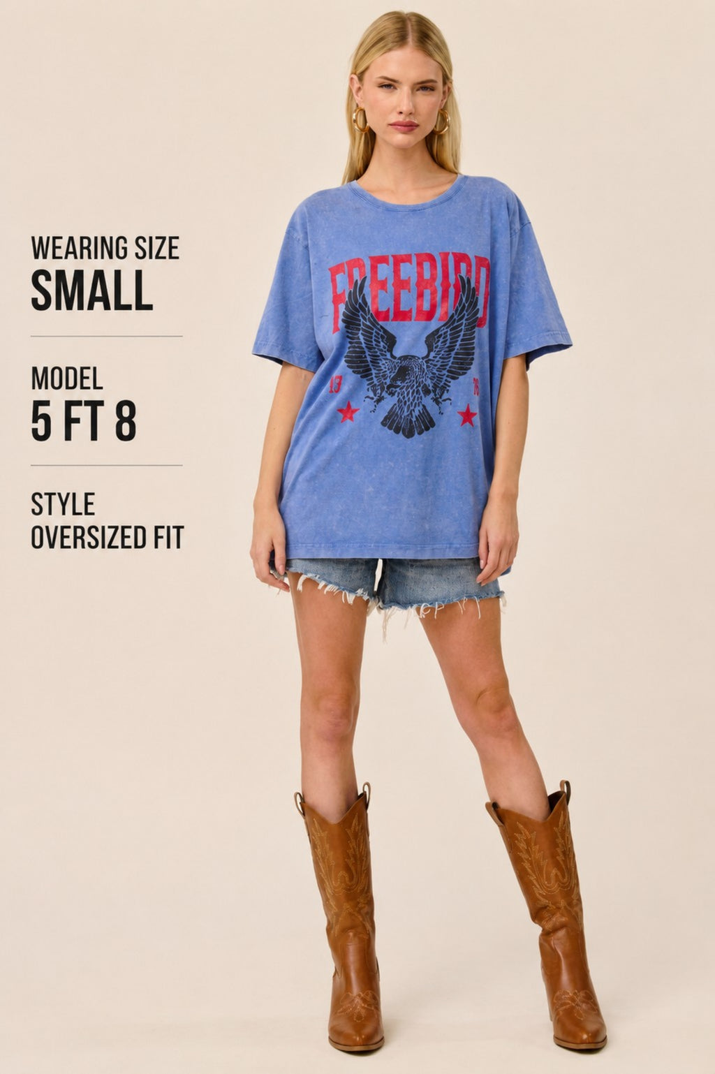 Vintage Freedom Eagle Oversized Graphic Tee