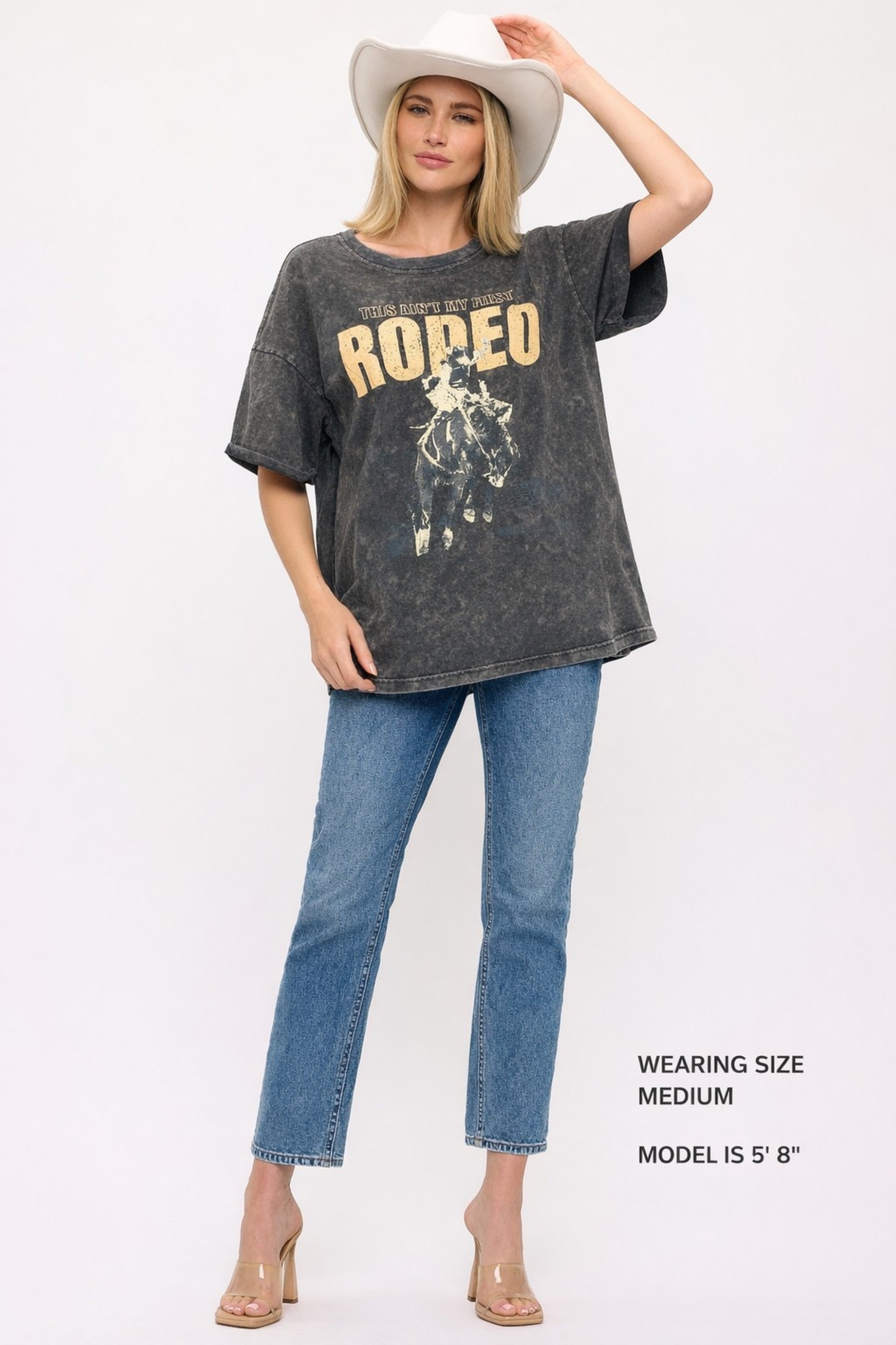 FORYERI Vintage Rodeo Oversized Tee – Western Relaxed Graphic Top