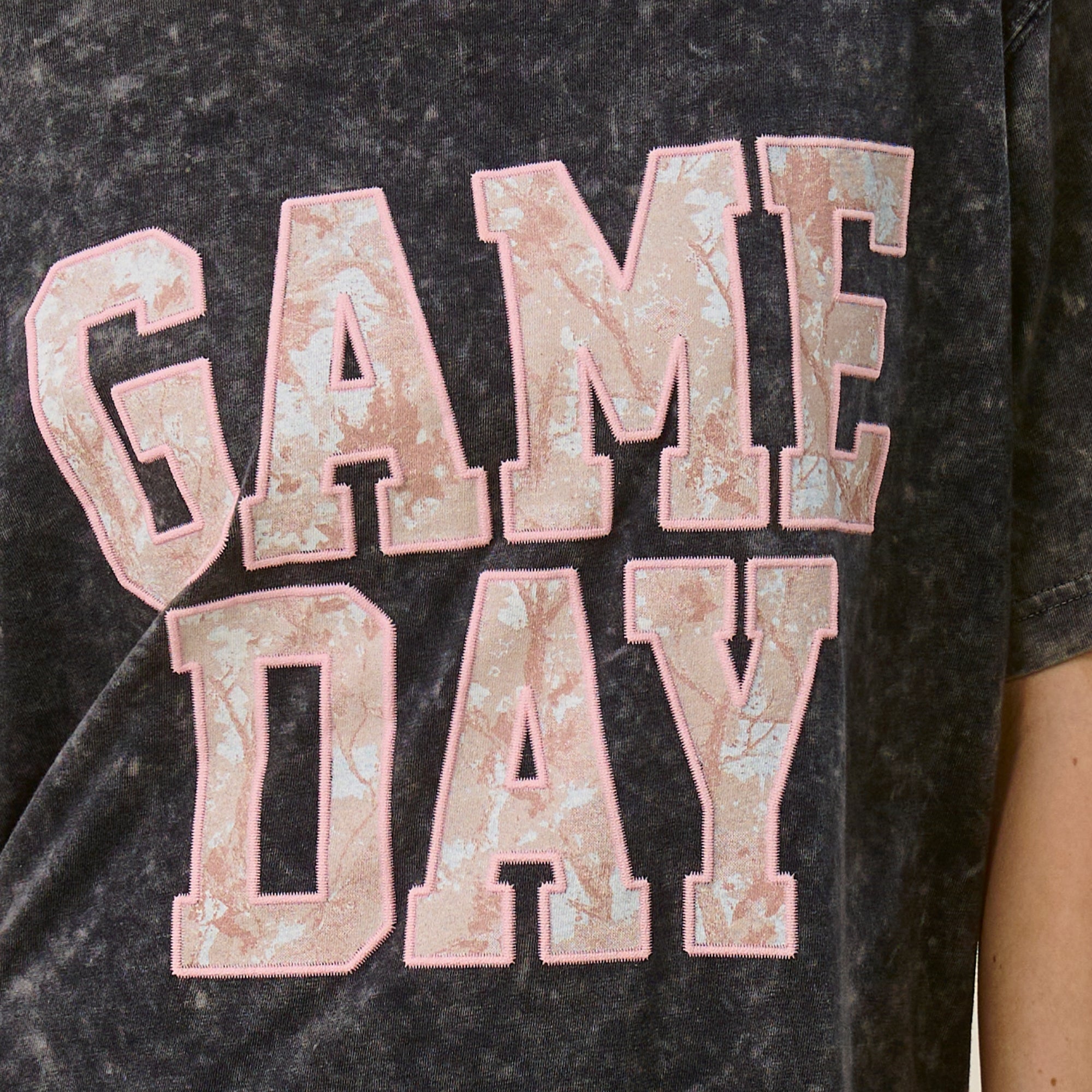Game Day Oversized Graphic Tee for Women – Vintage Mineral Washed Football T-Shirt