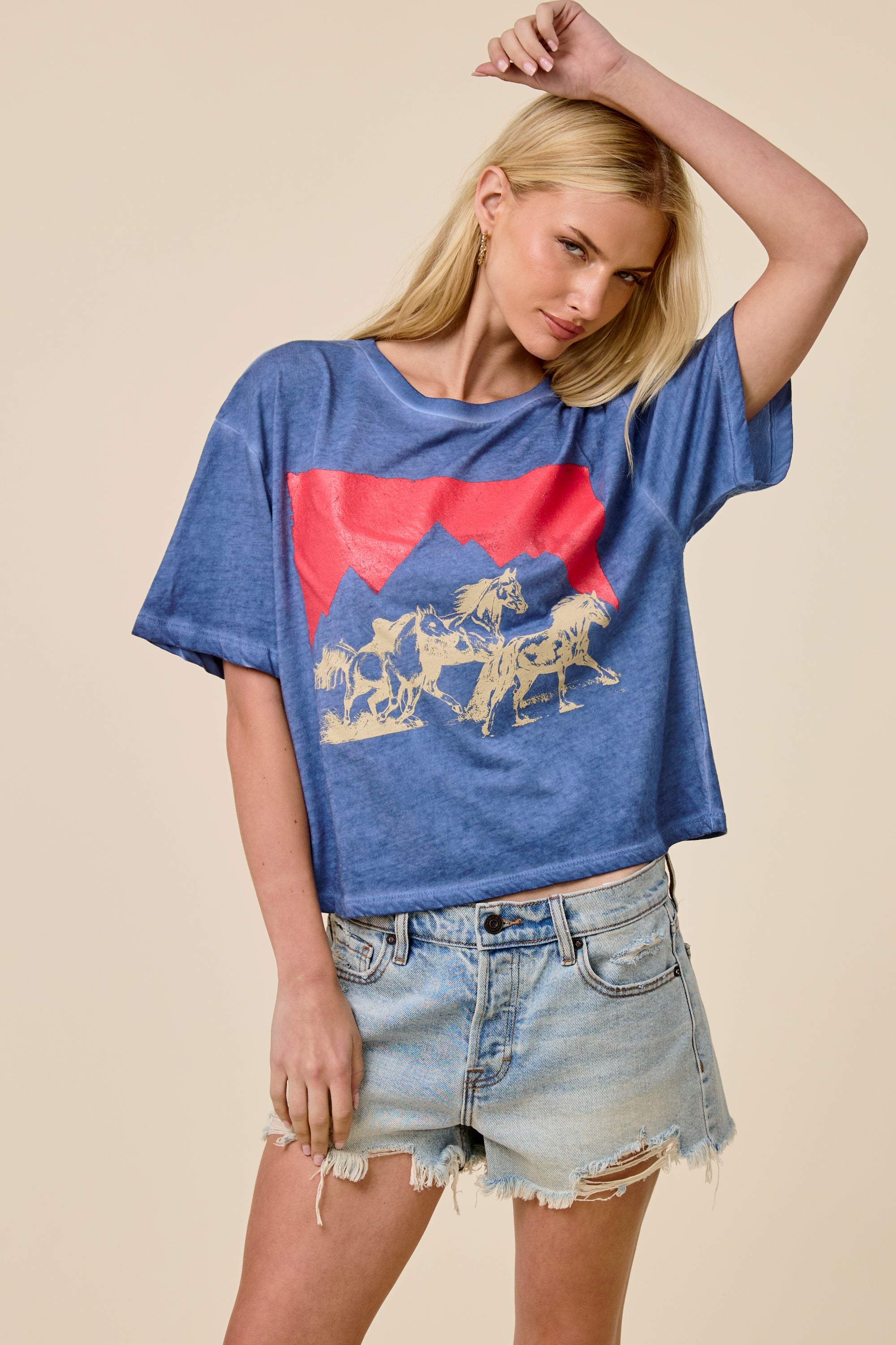 FORYERI Horses Graphic Tee – Vintage Retro Relaxed Fit Top