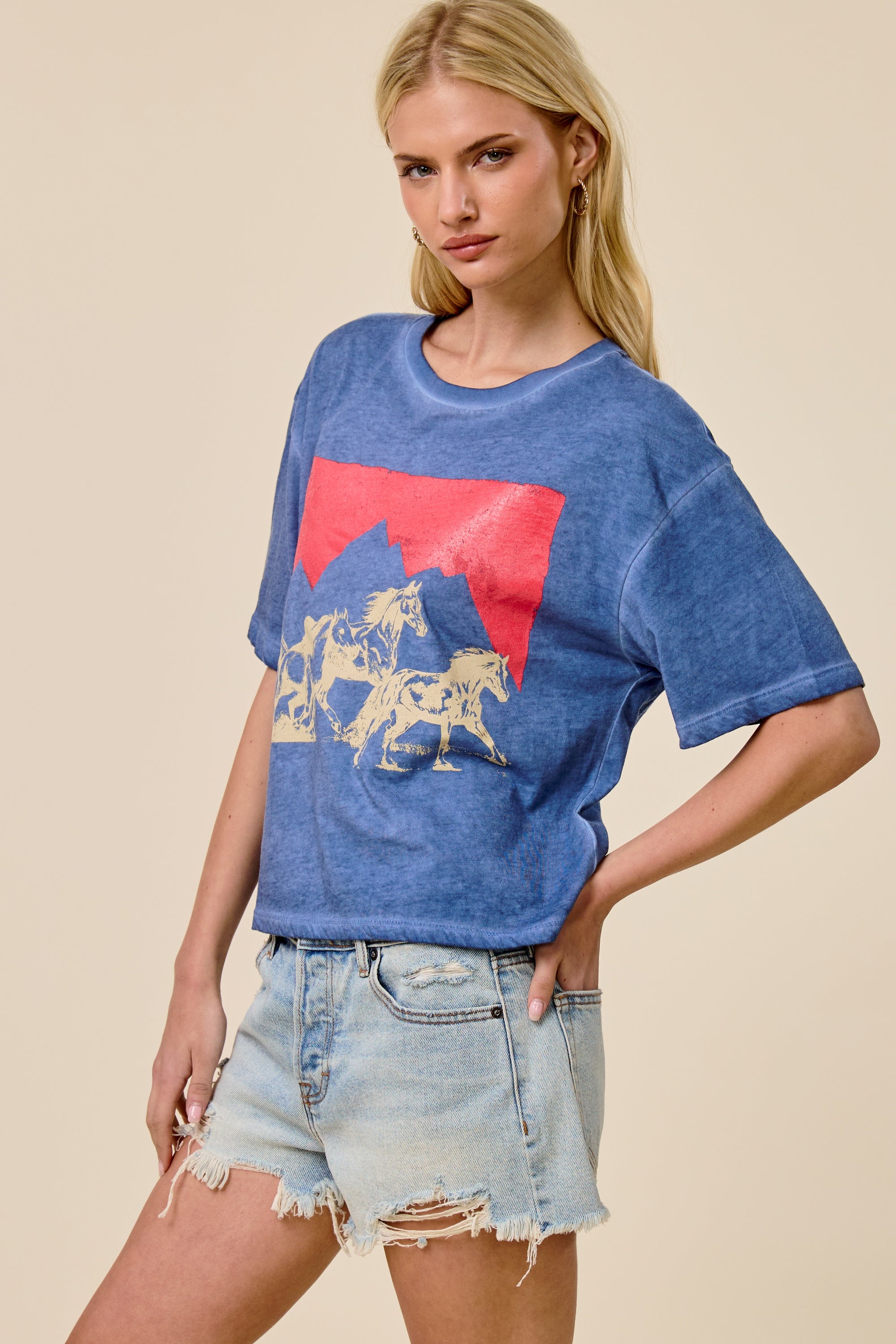 FORYERI Horses Graphic Tee – Vintage Retro Relaxed Fit Top