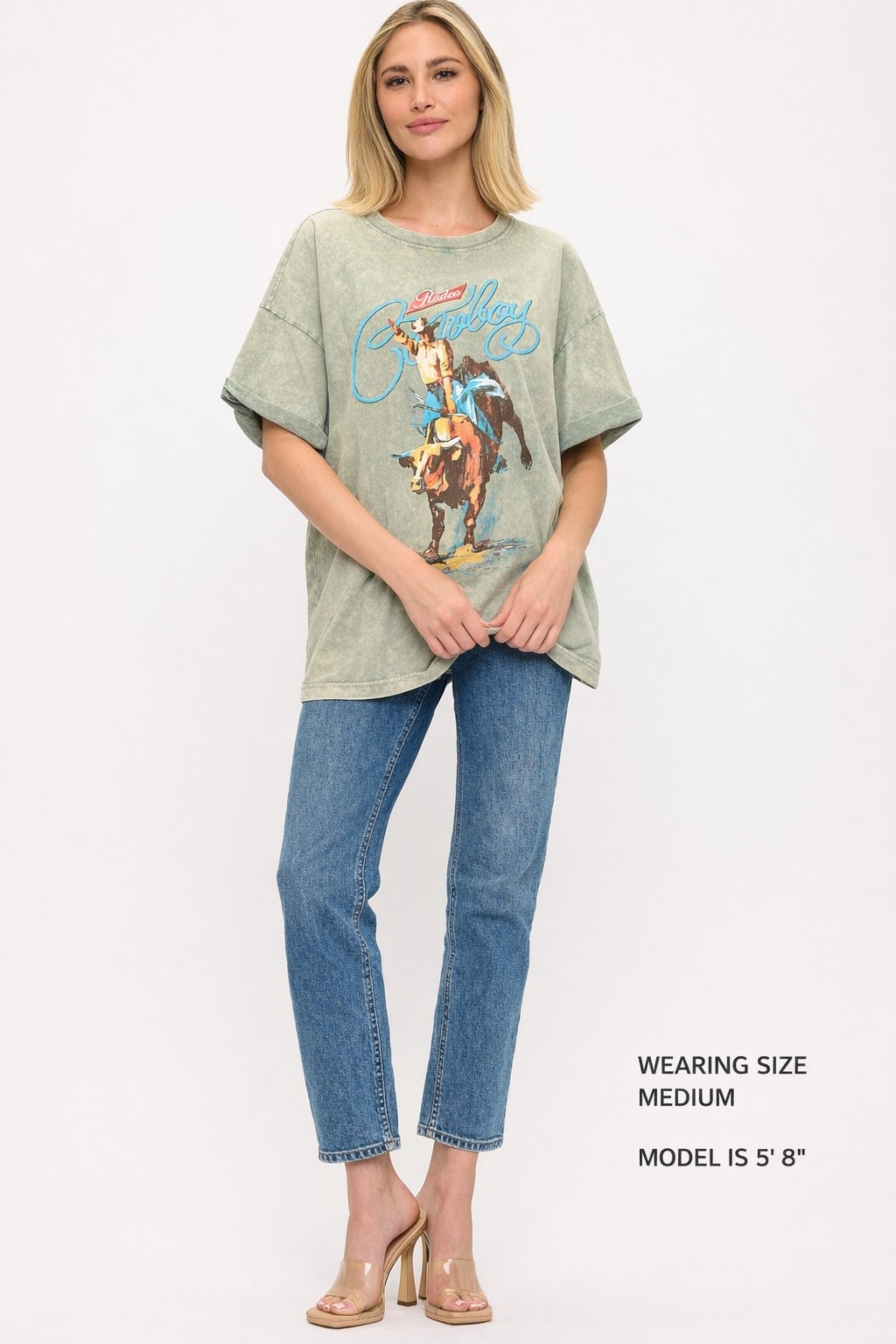 FORYERI Rodeo Cowboy Graphic Tee – Vintage Oversized Relaxed Fit