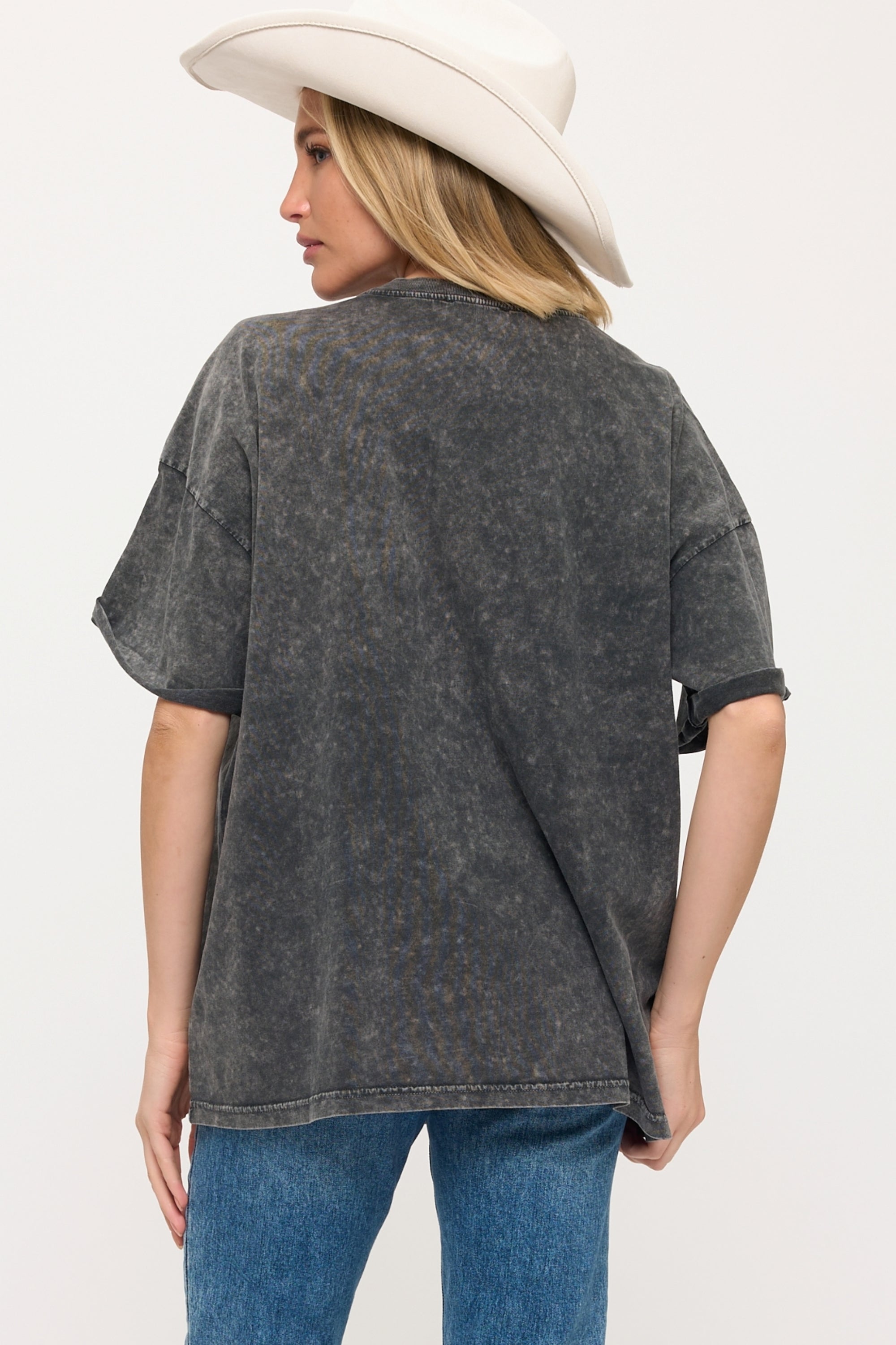 FORYERI Vintage Rodeo Oversized Tee – Western Relaxed Graphic Top