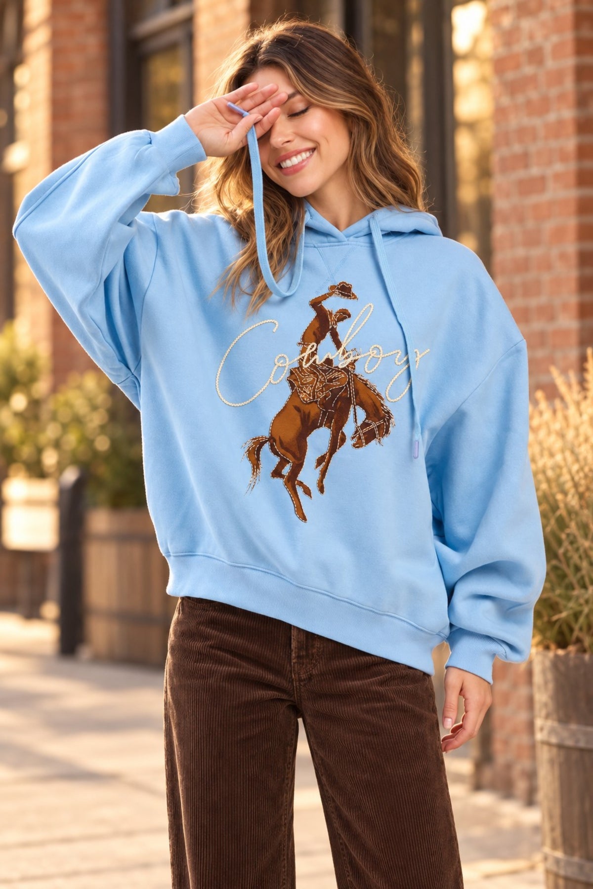 FORYERI Women’s Cowboy Horse Graphic Hoodie, Western Rodeo Pullover Sweatshirt (Copy)