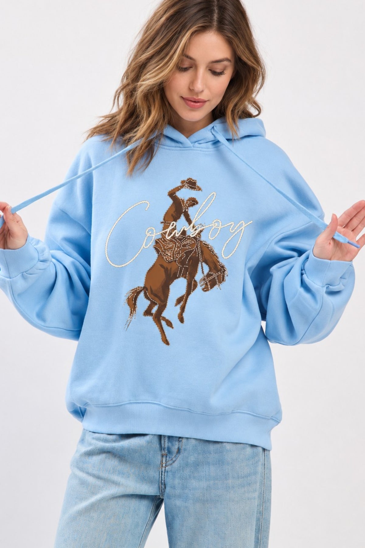 FORYERI Women’s Cowboy Horse Graphic Hoodie, Western Rodeo Pullover Sweatshirt (Copy)
