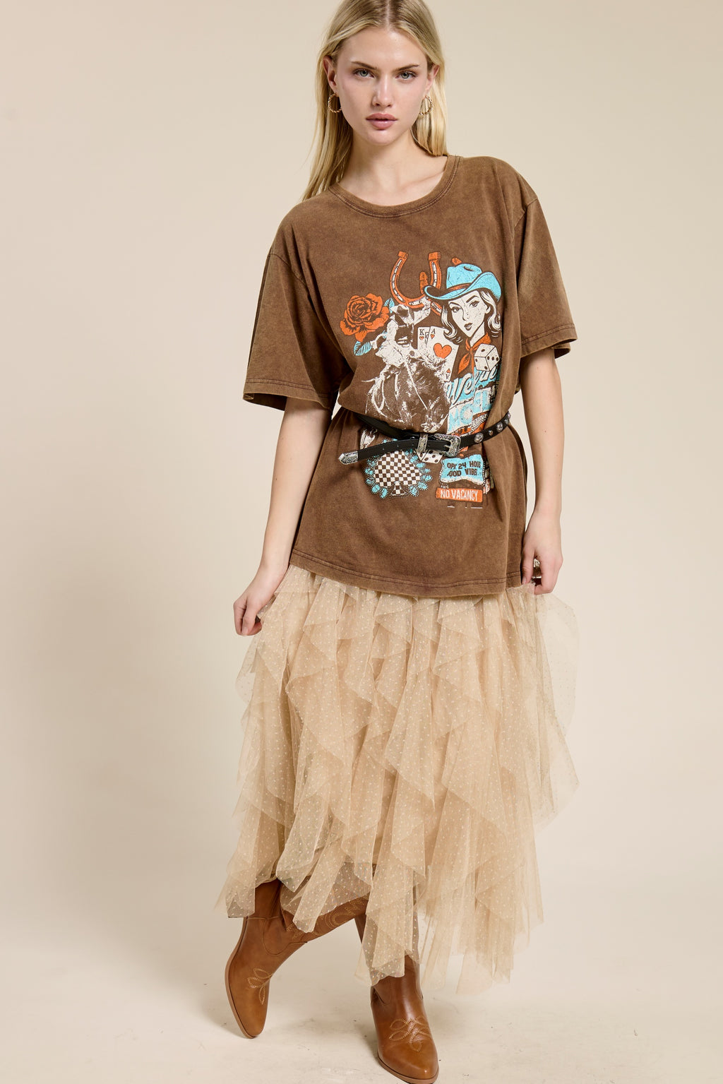 Layered Tulle Maxi Dress for Women, Tiny Polka Dot