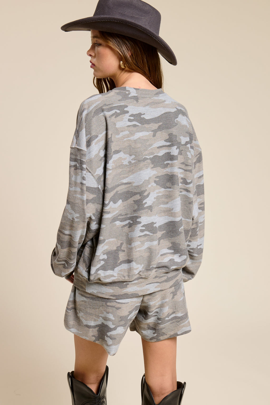 Women’s Western Graphic Sweatshirt – Leopard Cowboy Ranch or Camo Freebird Eagle French Terry Pullover