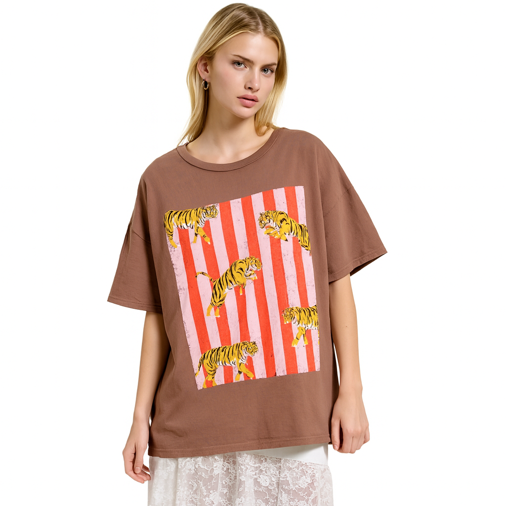 Oversized Tiger Graphic Tee