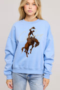 FORYERI Women’s Cowboy Graphic Sweatshirt – Oversized Western Rodeo Crewneck Pullover