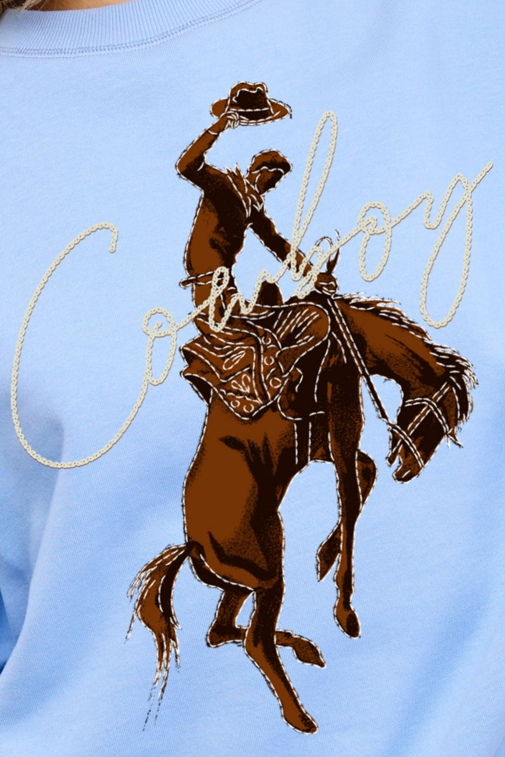 FORYERI Women’s Cowboy Graphic Sweatshirt – Oversized Western Rodeo Crewneck Pullover