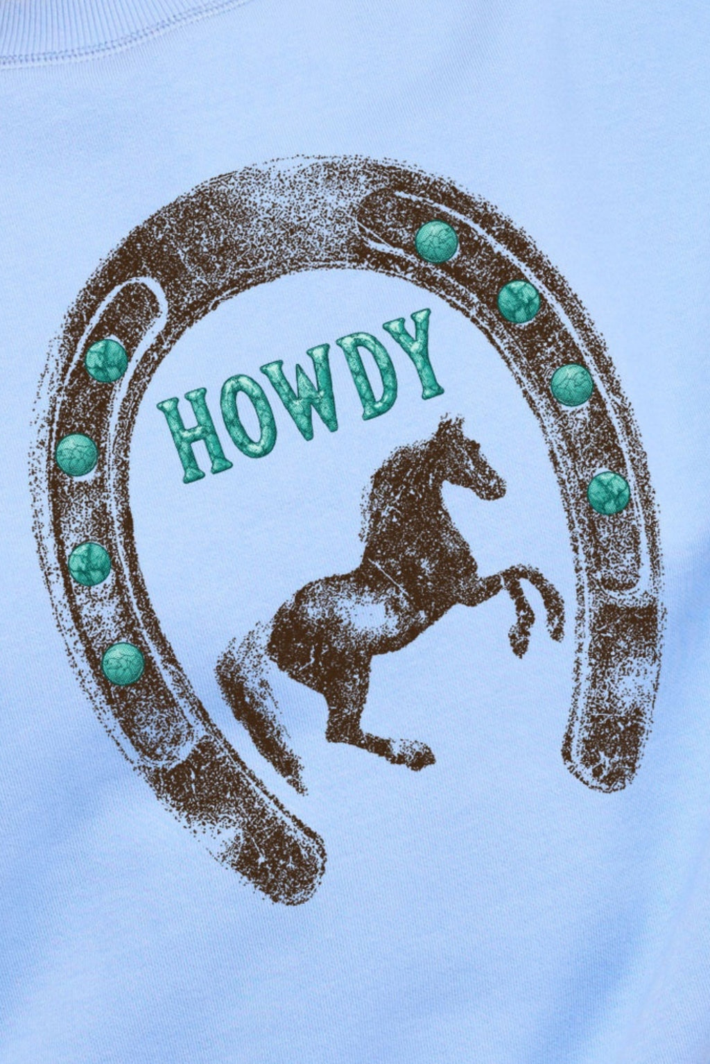 FORYERI Women’s Howdy Horse Graphic Sweatshirt – Oversized Western Horseshoe Crewneck Pullover