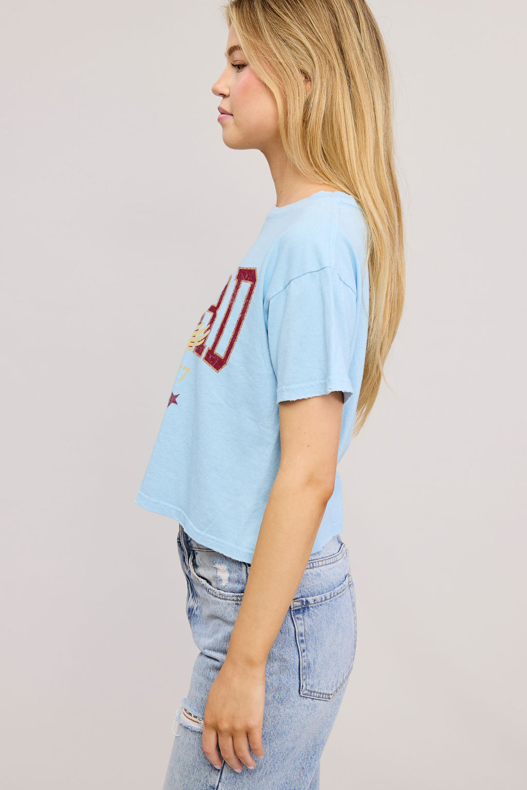 FORYERI Women's Vintage Washed Cotton Crop Tee, Raw Edge Graphic T-Shirt, Casual Cropped Short Sleeve Top