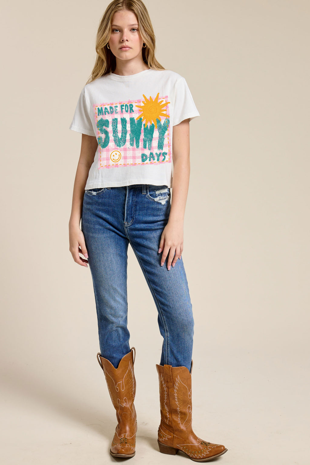 FORYERI Women's Vintage Graphic Crop T-Shirt, Raw Edge Cotton Cropped Tee
