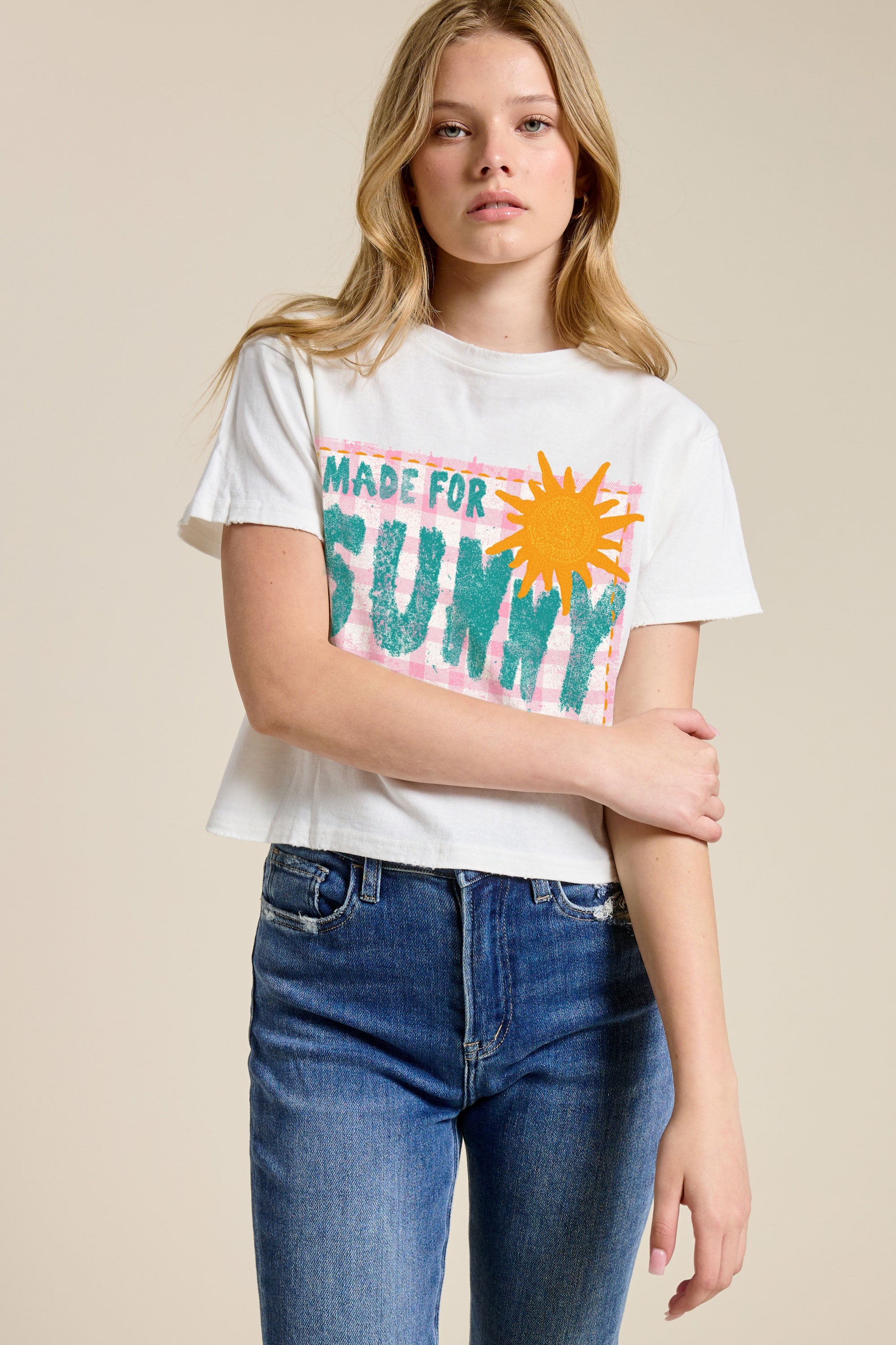 FORYERI Women's Vintage Graphic Crop T-Shirt, Raw Edge Cotton Cropped Tee