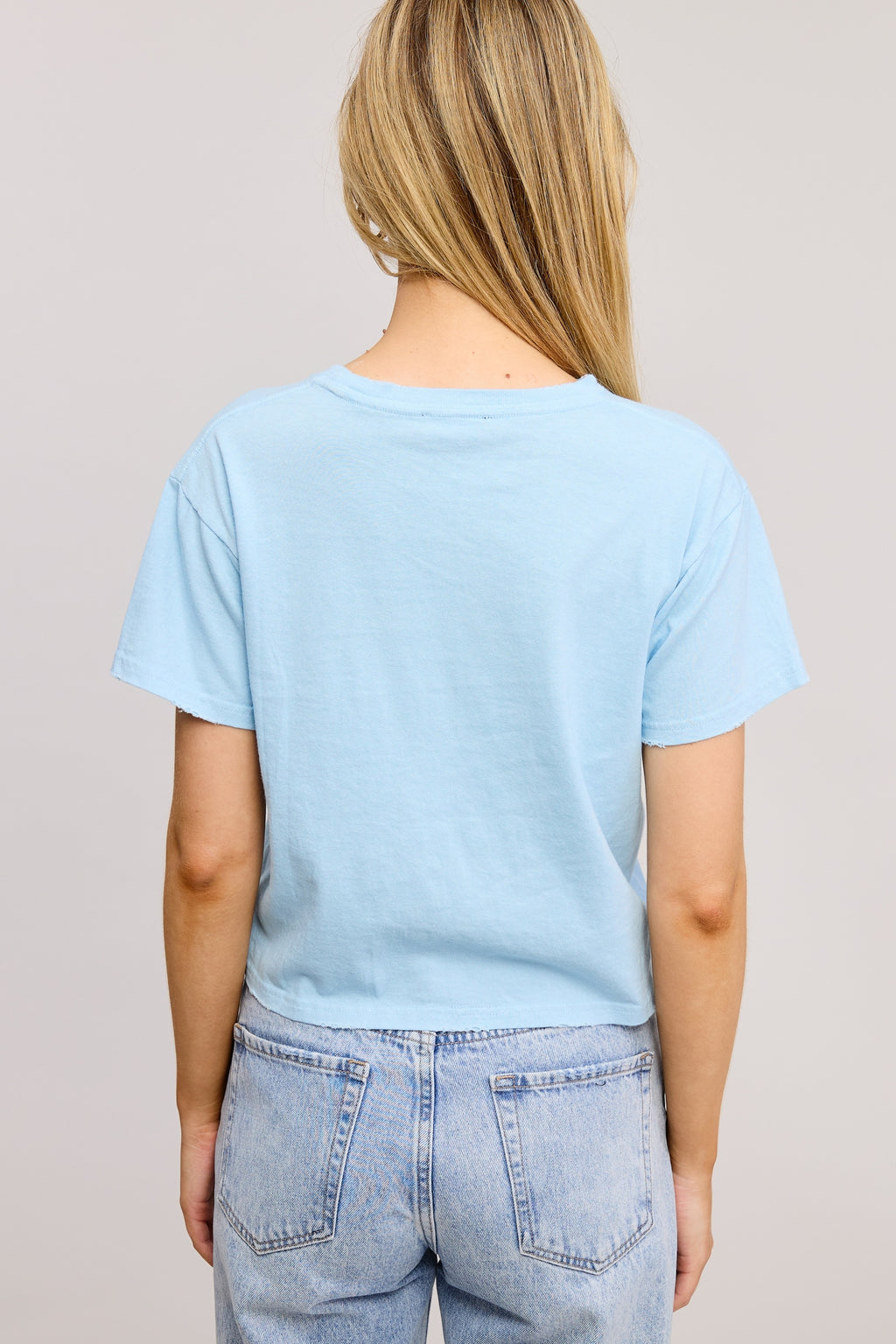 FORYERI Women's Vintage Washed Cotton Crop Tee, Raw Edge Graphic T-Shirt, Casual Cropped Short Sleeve Top