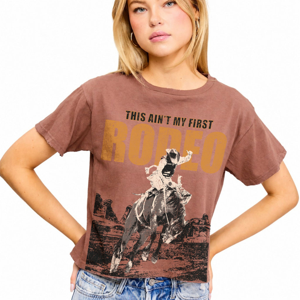 FORYERI Women's Vintage Western Graphic Crop T-Shirt, Raw Edge Cotton Cropped Tee