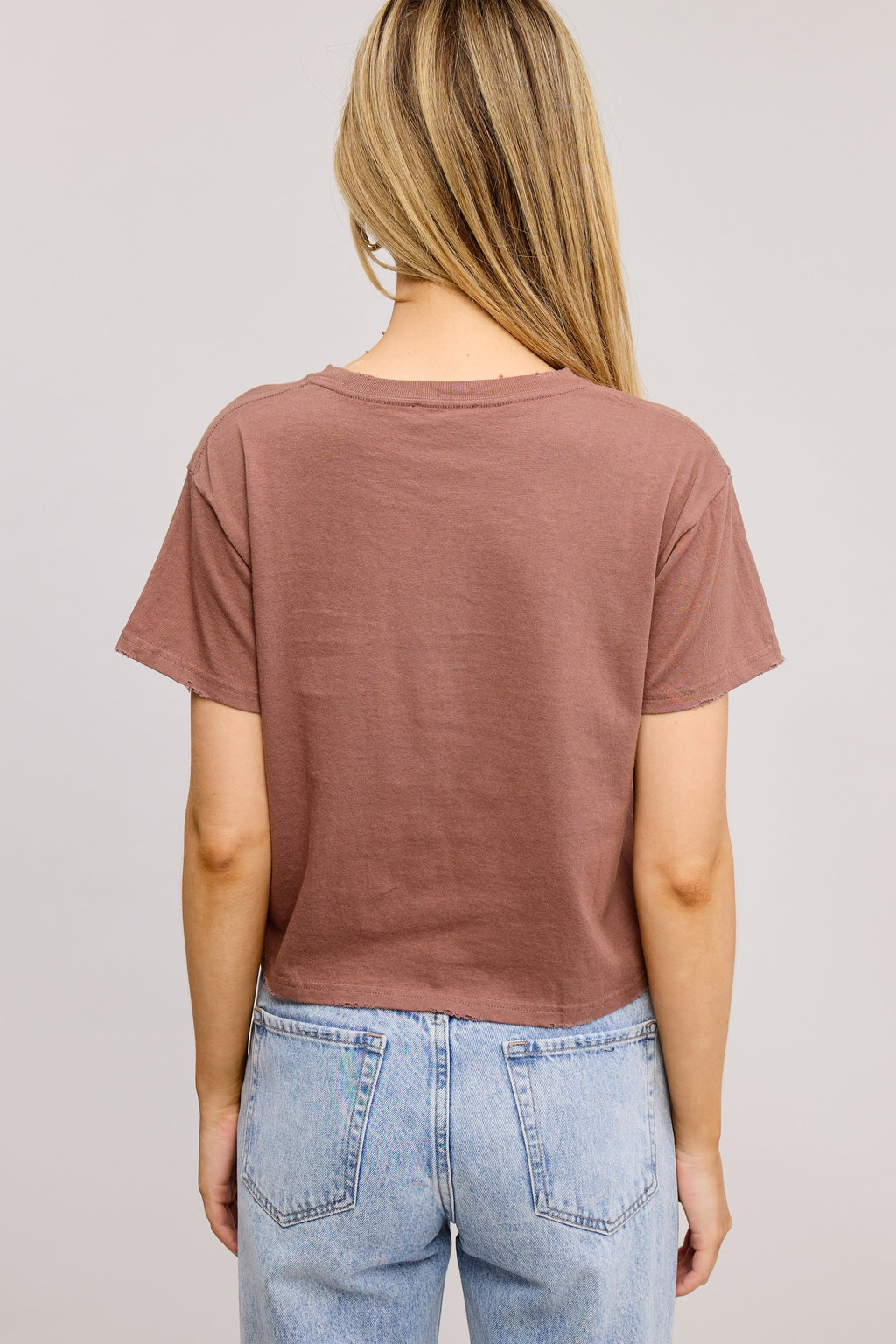 FORYERI Women's Vintage Western Graphic Crop T-Shirt, Raw Edge Cotton Cropped Tee