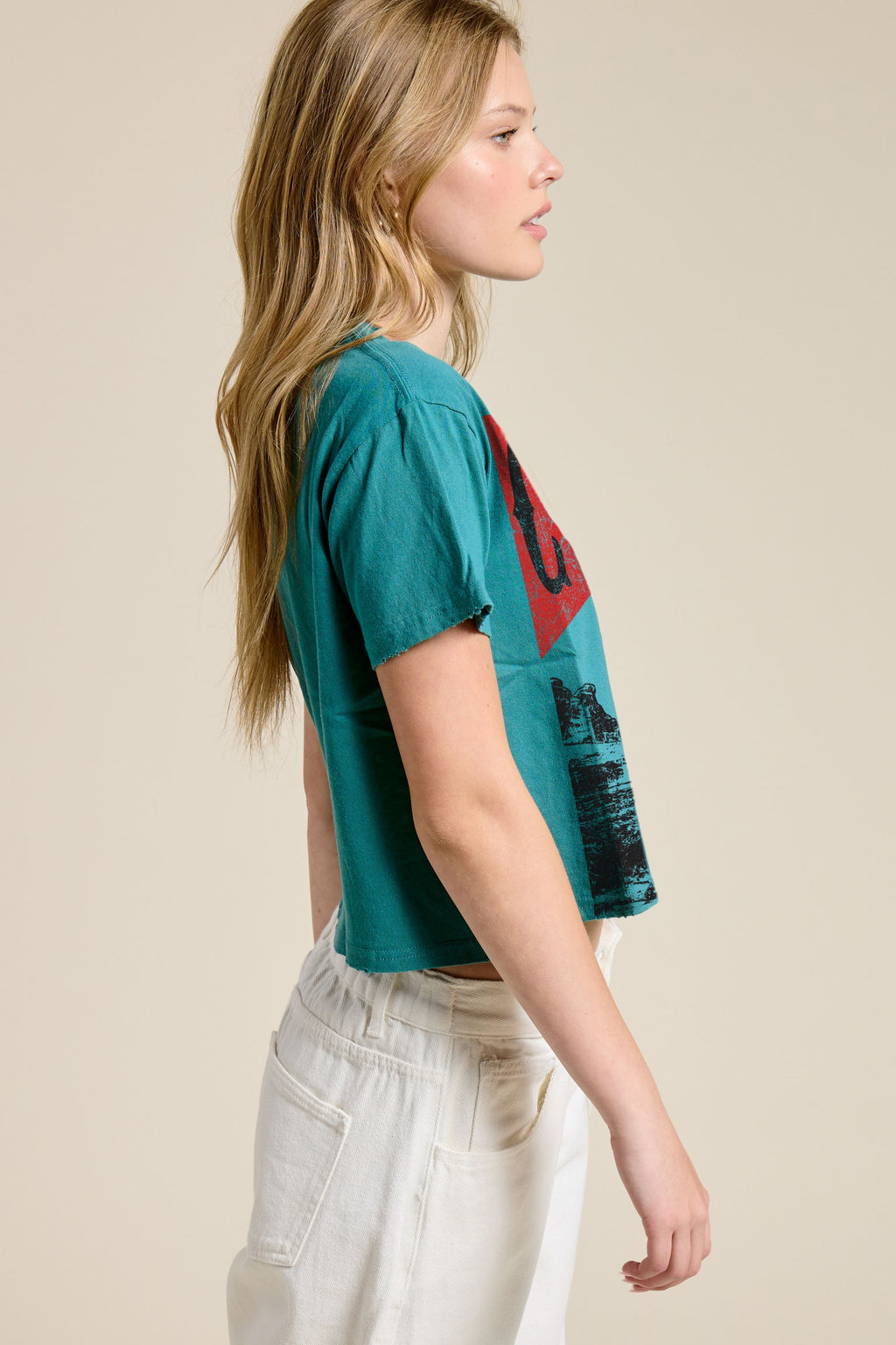 FORYERI Women's Vintage Western Graphic Crop T-Shirt, Raw Edge Cotton Cropped Tee