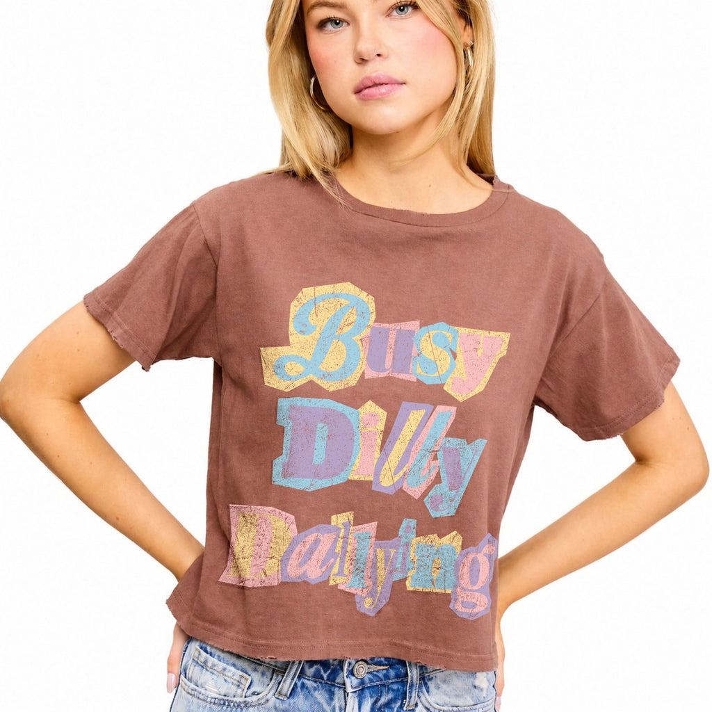 FORYERI Women's Vintage Graphic Crop T-Shirt, Raw Edge Cotton Cropped Tee