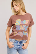FORYERI Women's Vintage Graphic Crop T-Shirt, Raw Edge Cotton Cropped Tee