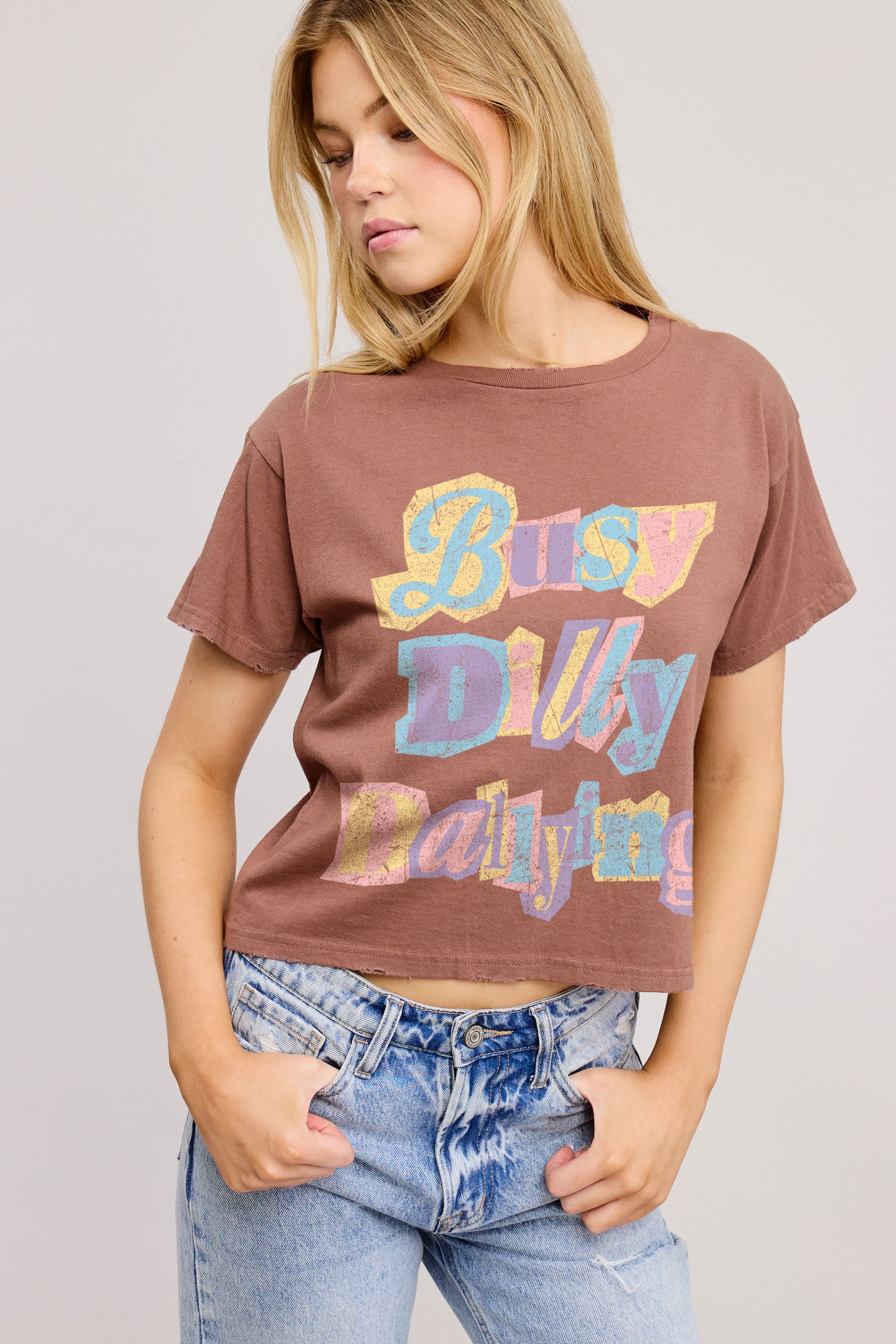 FORYERI Women's Vintage Graphic Crop T-Shirt, Raw Edge Cotton Cropped Tee
