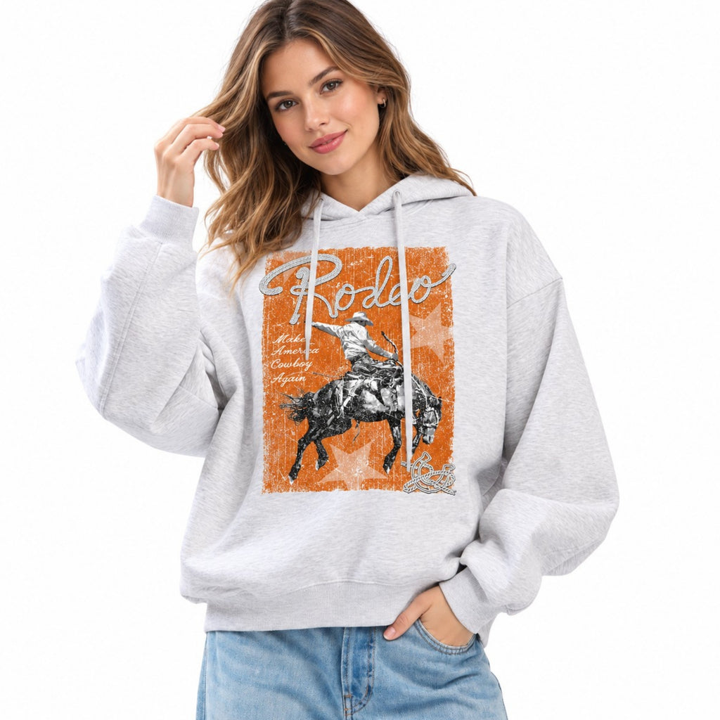 FORYERI Women’s Cowboy Horse Graphic Hoodie, Western Rodeo Pullover Sweatshirt