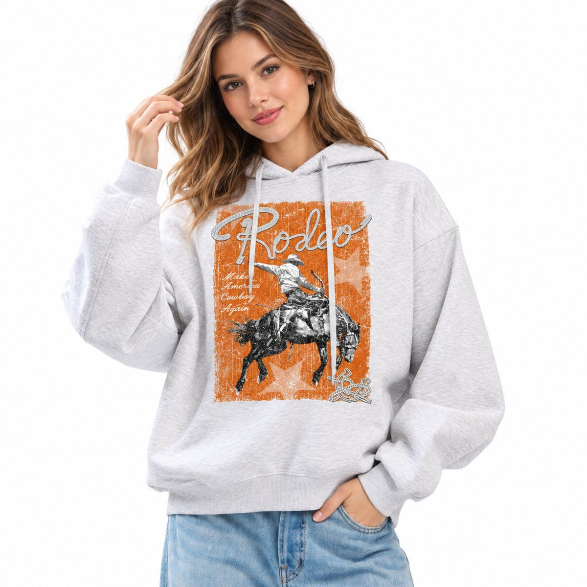 FORYERI Women’s Cowboy Horse Graphic Hoodie, Western Rodeo Pullover Sweatshirt