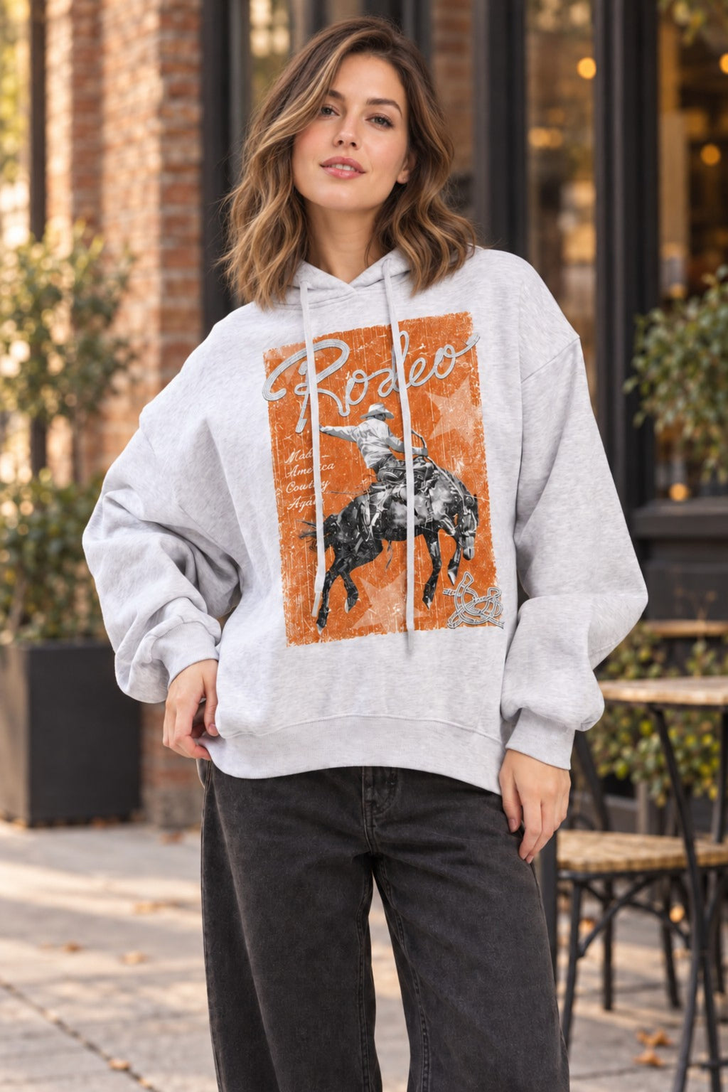 FORYERI Women’s Cowboy Horse Graphic Hoodie, Western Rodeo Pullover Sweatshirt