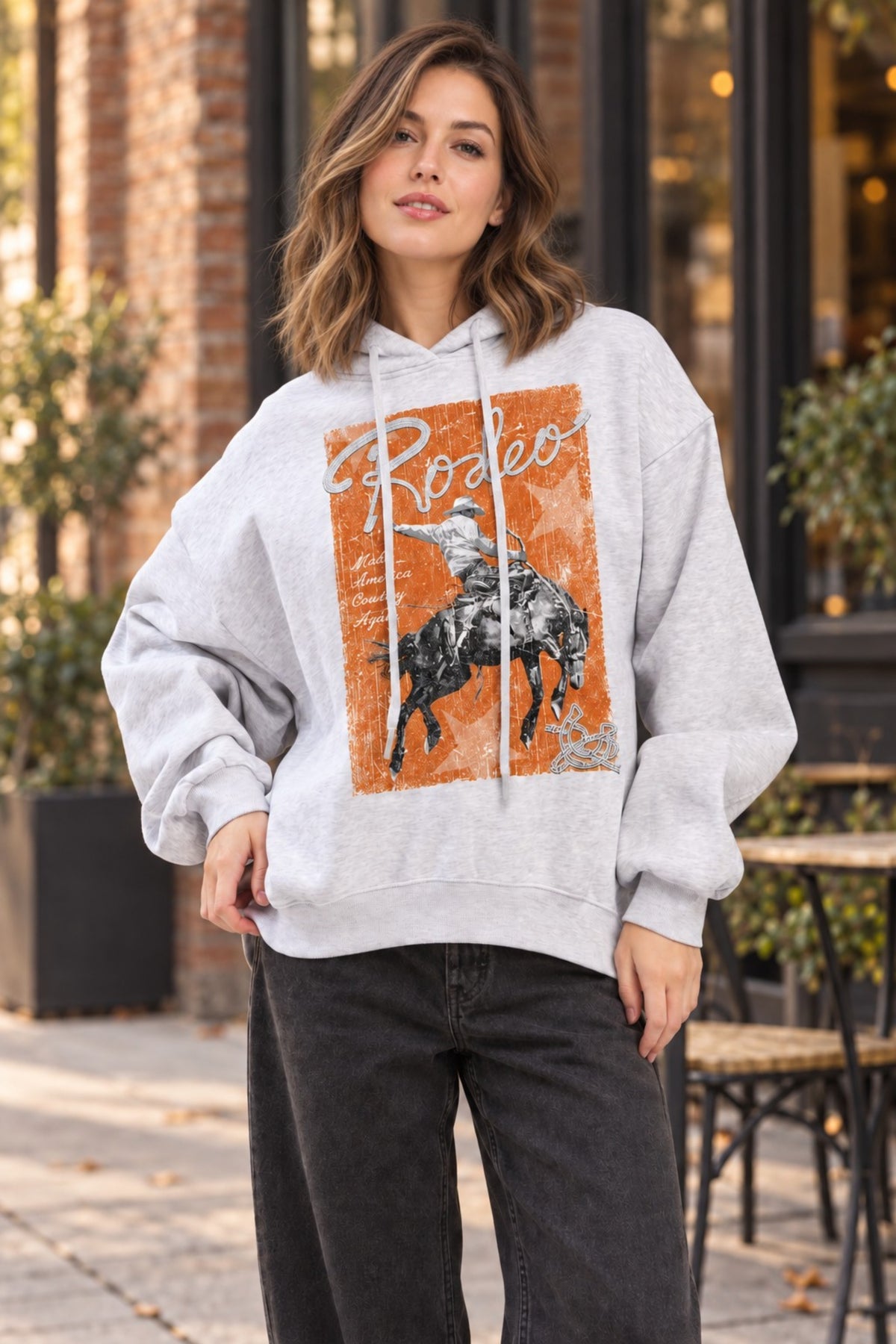 FORYERI Women’s Cowboy Horse Graphic Hoodie, Western Rodeo Pullover Sweatshirt