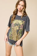 Dreamer Leopard Graphic Tee – Vintage Mineral Wash Oversized Boho Western T-Shirt