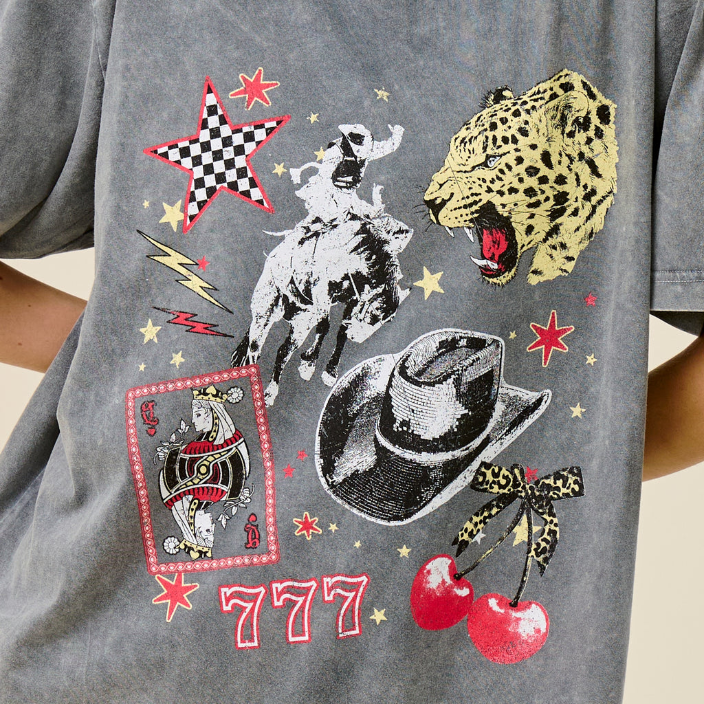 Vintage Western Rodeo Collage Oversized Graphic Tee