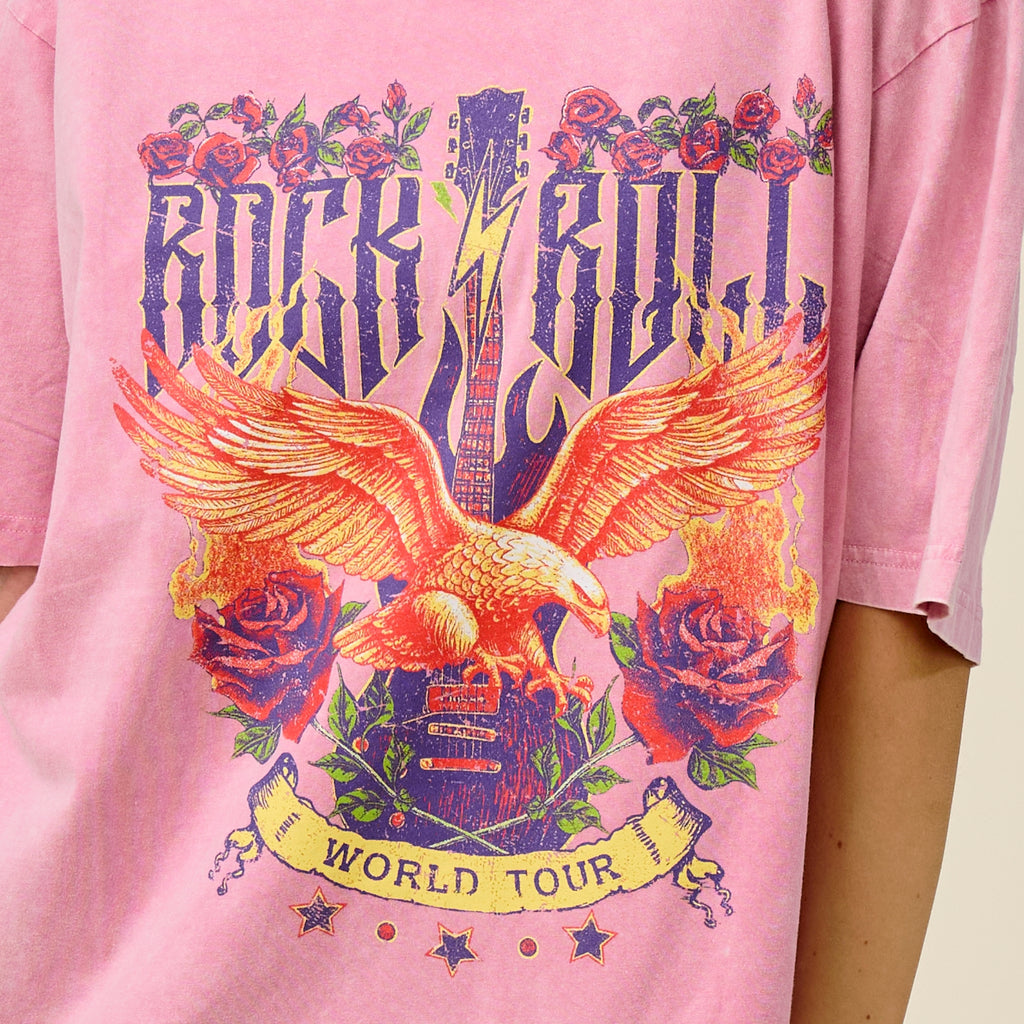 Vintage Lavender Cowboy Graphic Oversized Tee