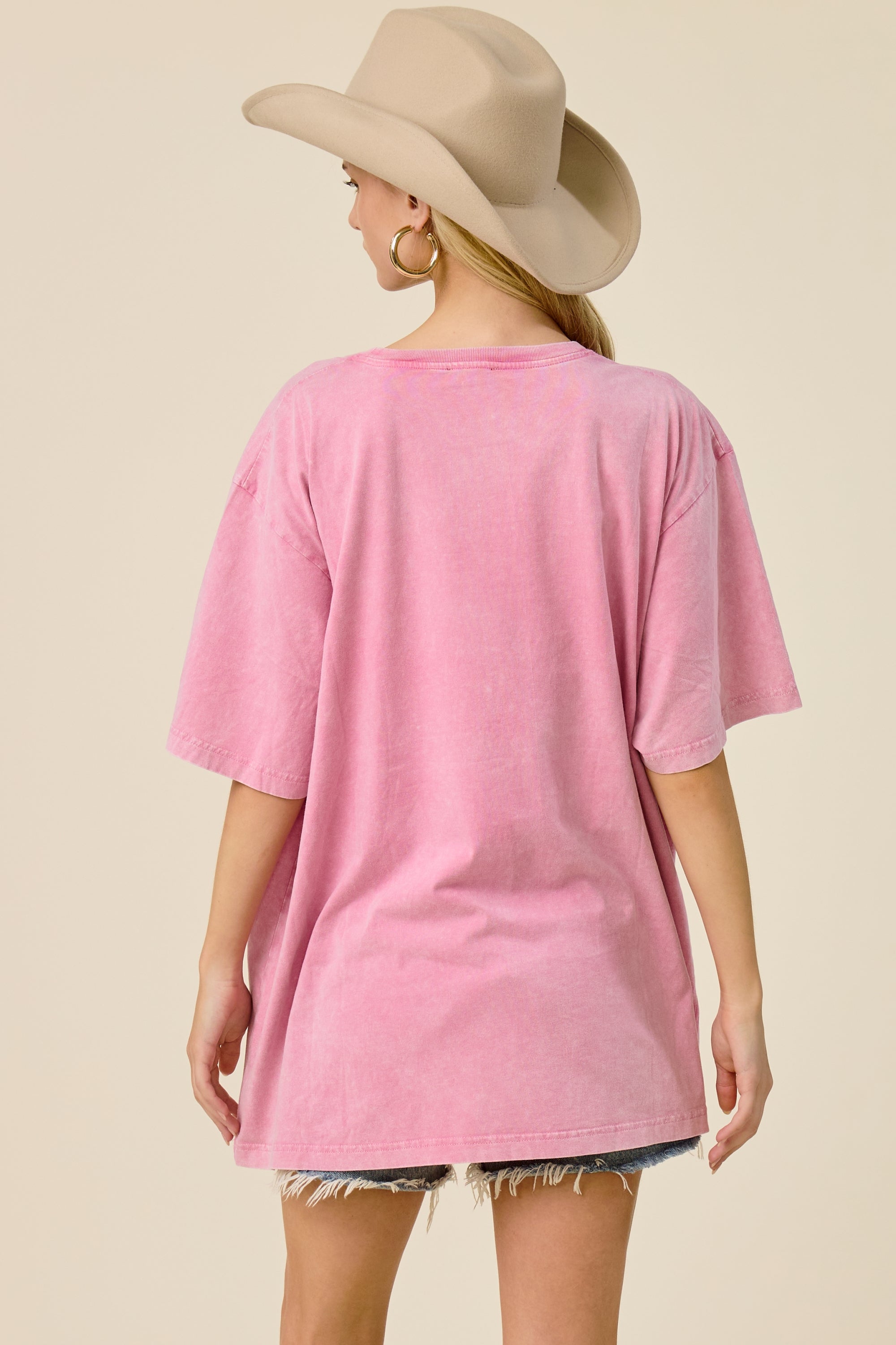 Vintage Lavender Cowboy Graphic Oversized Tee