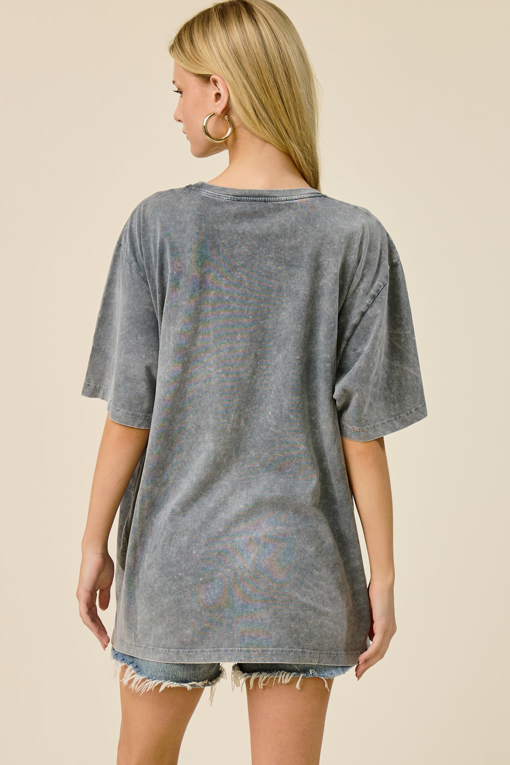 Vintage American Flag Stars Oversized Graphic Tee