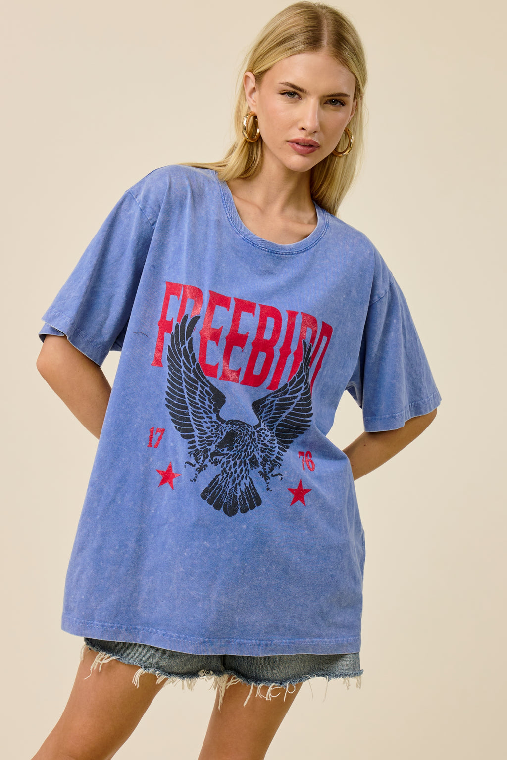Vintage Freedom Eagle Oversized Graphic Tee