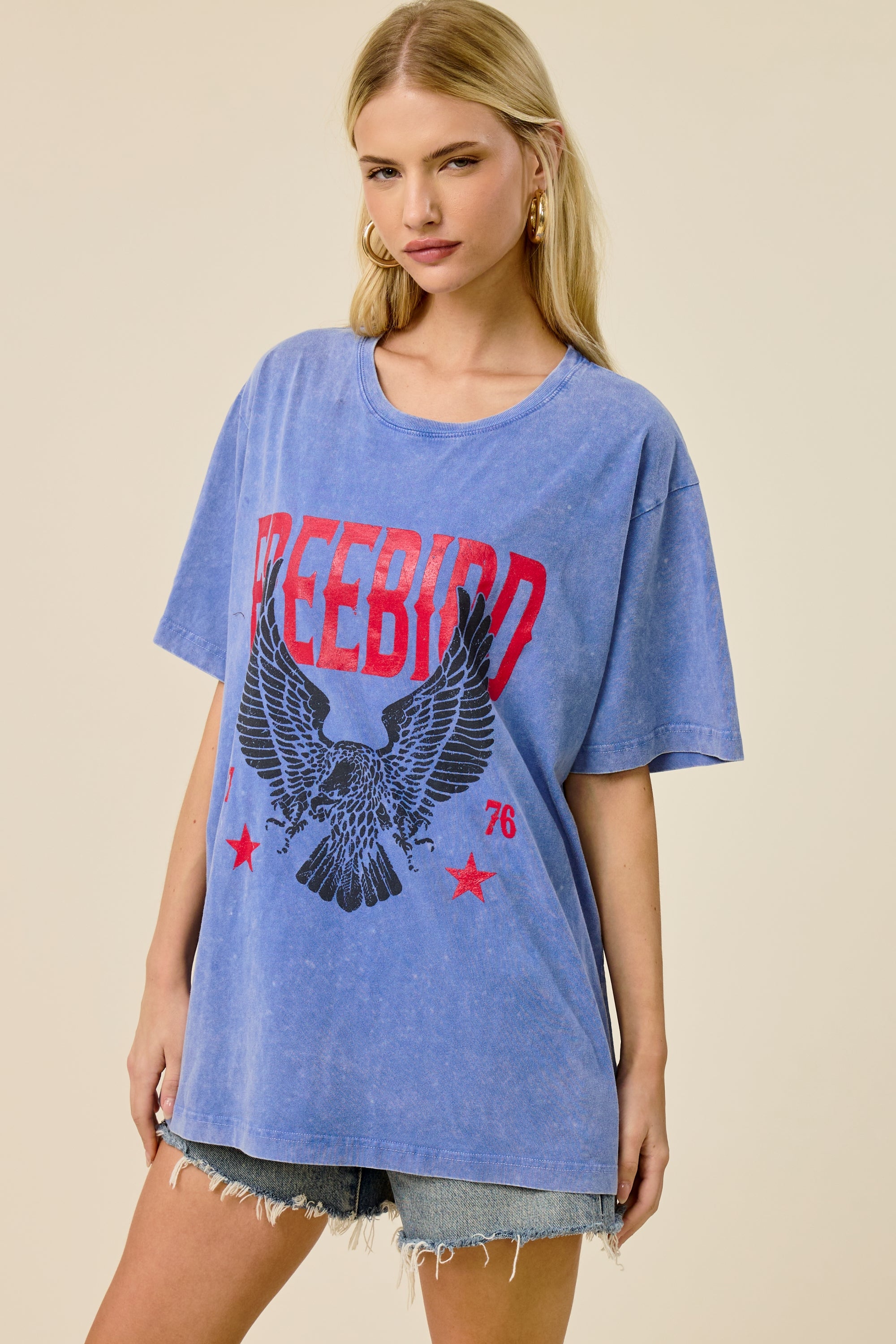 Vintage Freedom Eagle Oversized Graphic Tee