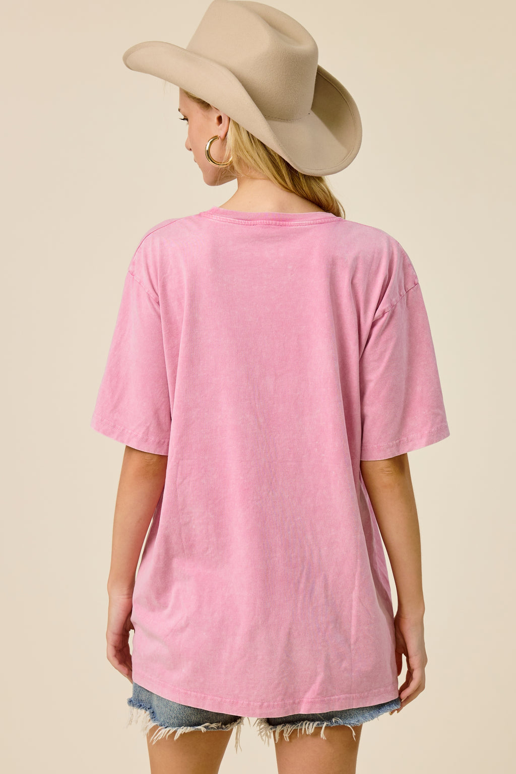 Pink Cowboy Western Oversized Graphic Tee